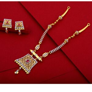 916 Gold CZ Ladies Delicate Necklace Set LN33