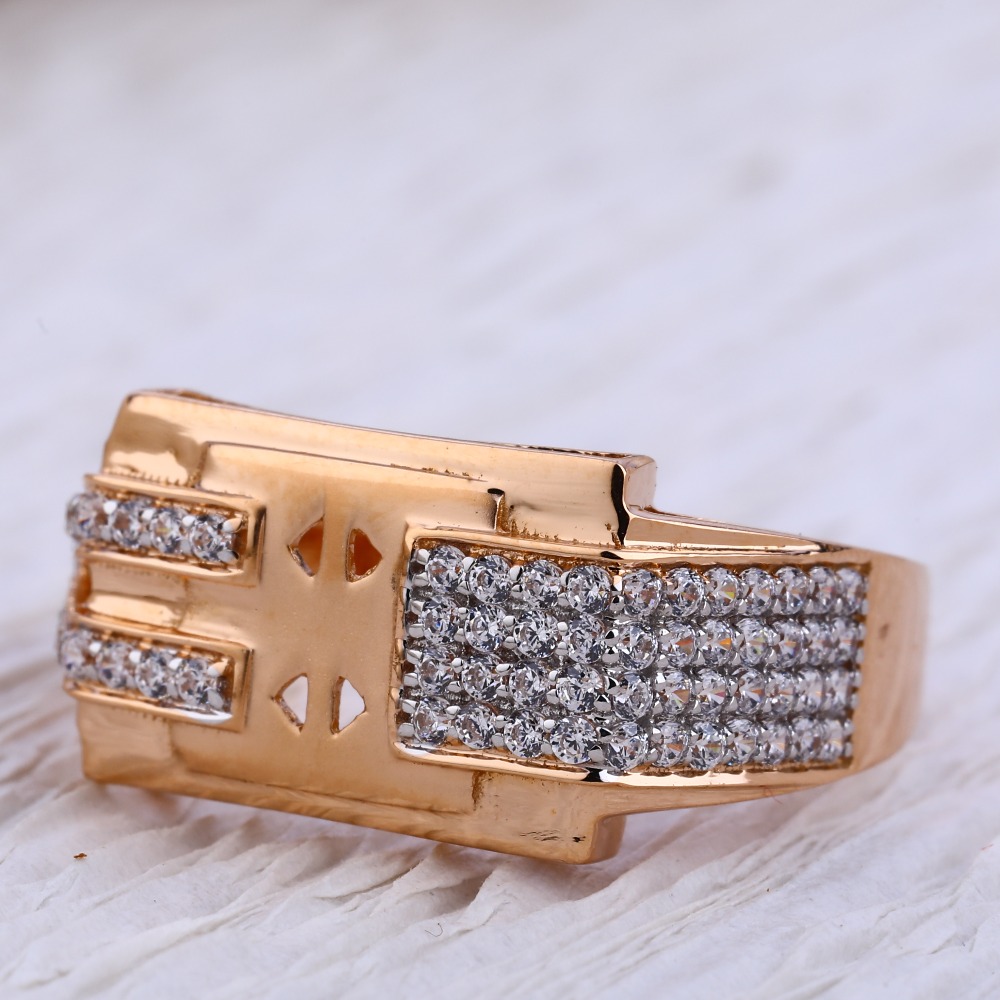 750 Rose Gold Delicate Hallmark Men's Ring RMR70