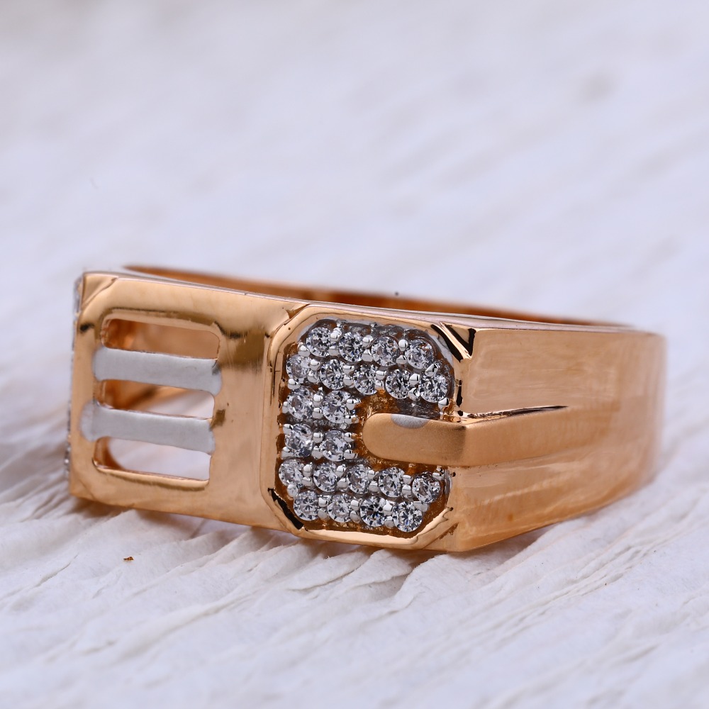750 Rose Gold Classic Hallmark Men's Ring RMR68