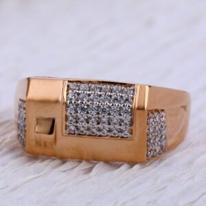 750 Rose Gold Delicate Men's Ring RMR62
