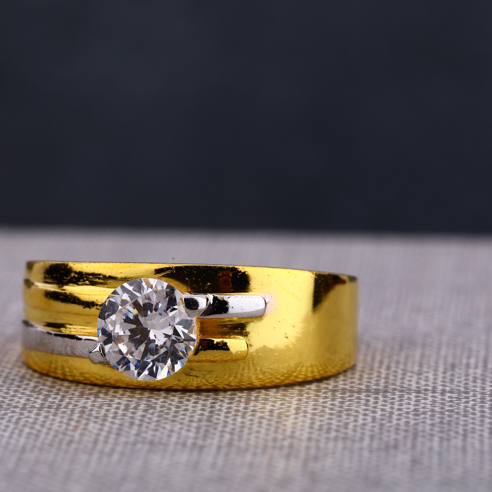 22CT  Gold Men's Delicate Single Stone Ring MSR124