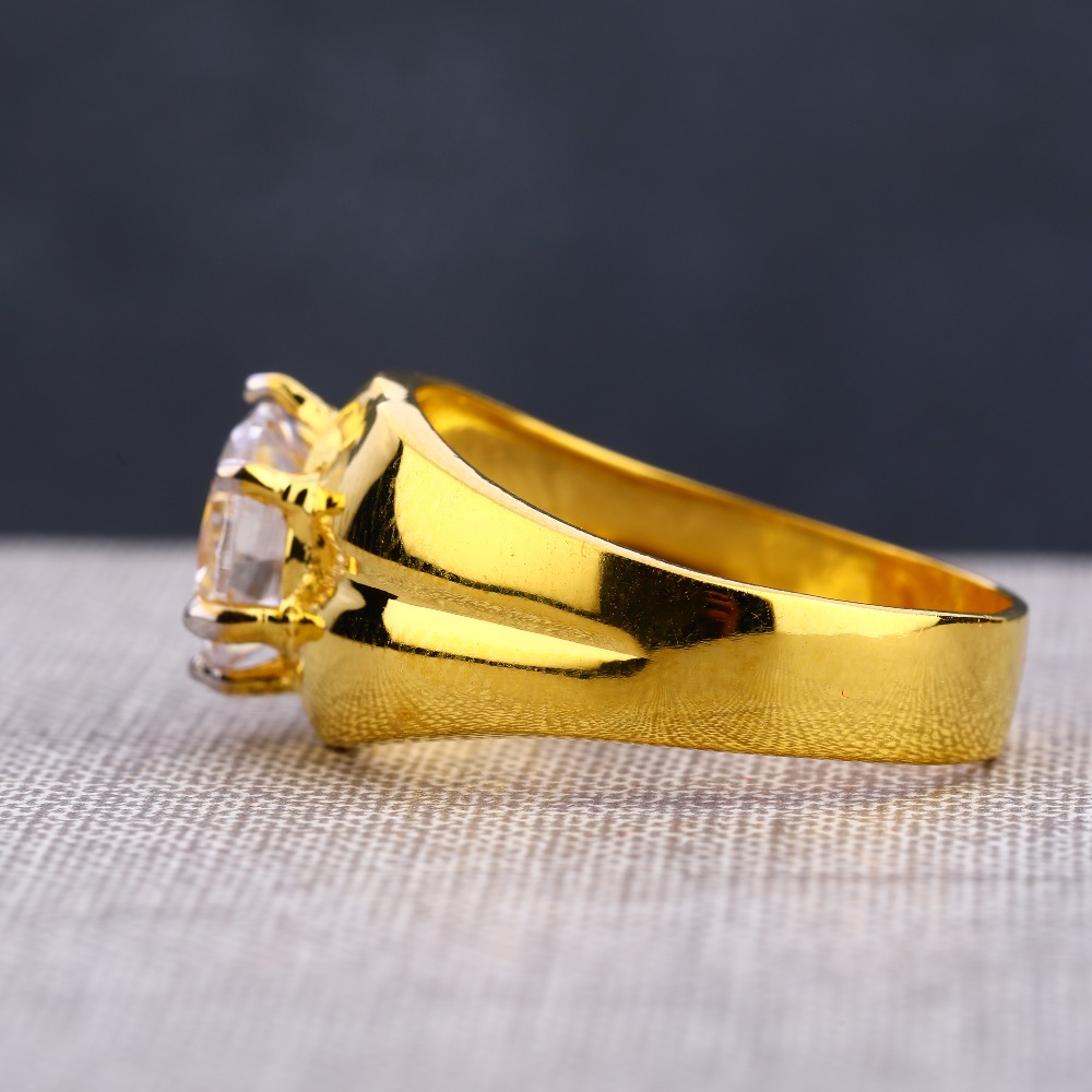 22KT Gold Men's stylish Hallmark Stone Ring MSR120 - Image 2