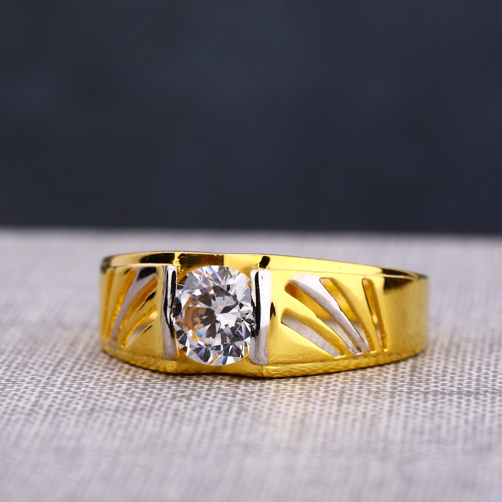 22KT Gold Men's Fancy Hallmark Stone Ring MSR118