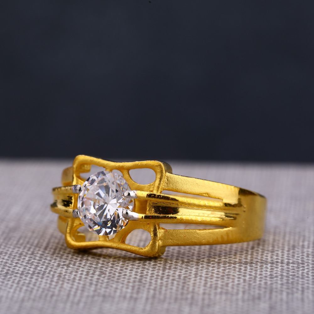 22KT Gold Men's Designer Hallmark Stone Ring MSR115