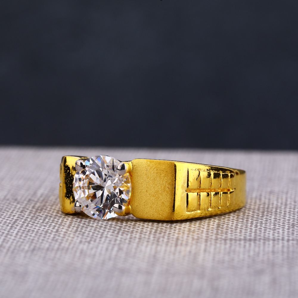 22KT Gold Men's Hallmark Stone Ring MSR113
