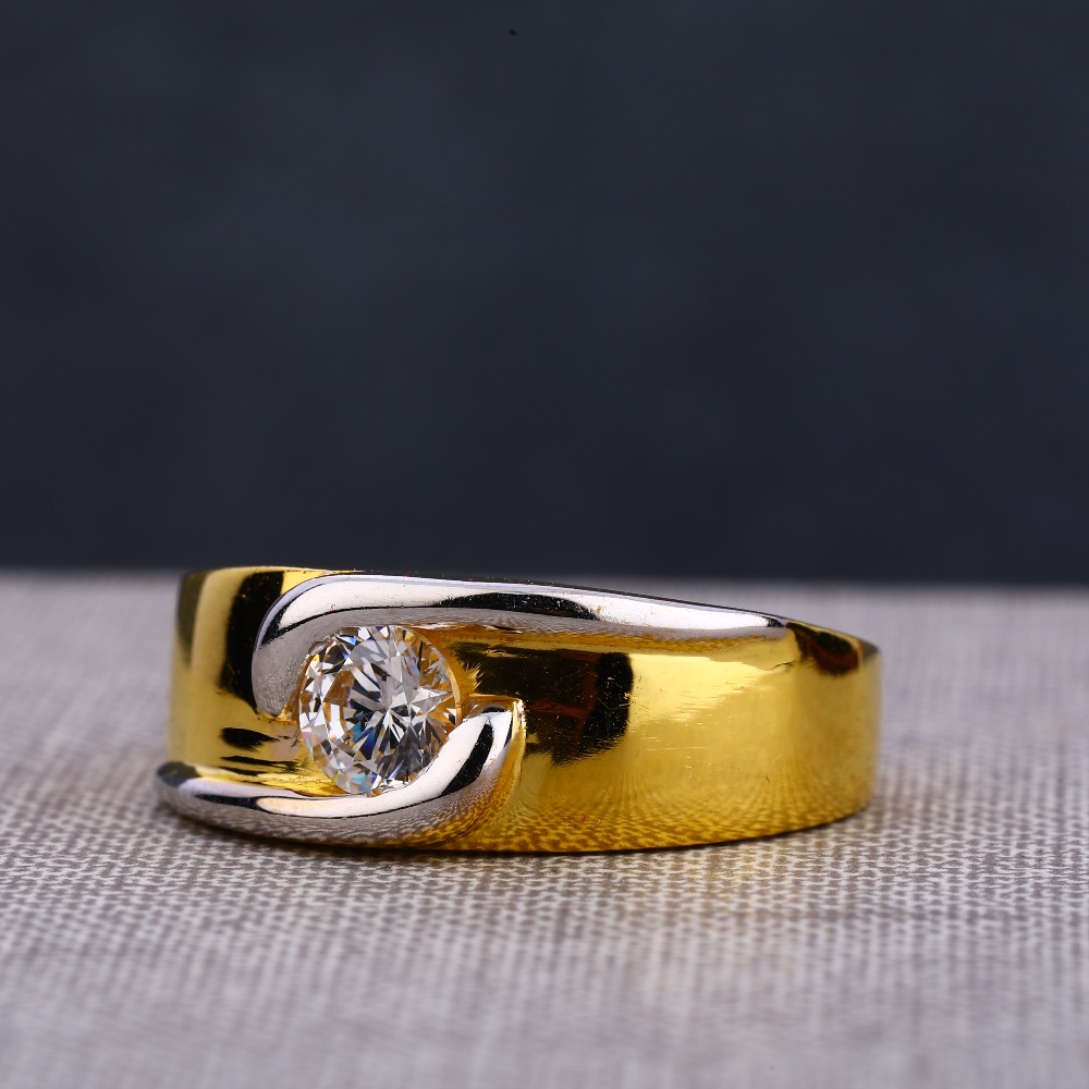 22KT Gold Men's Classic Single Stone Ring MSR106