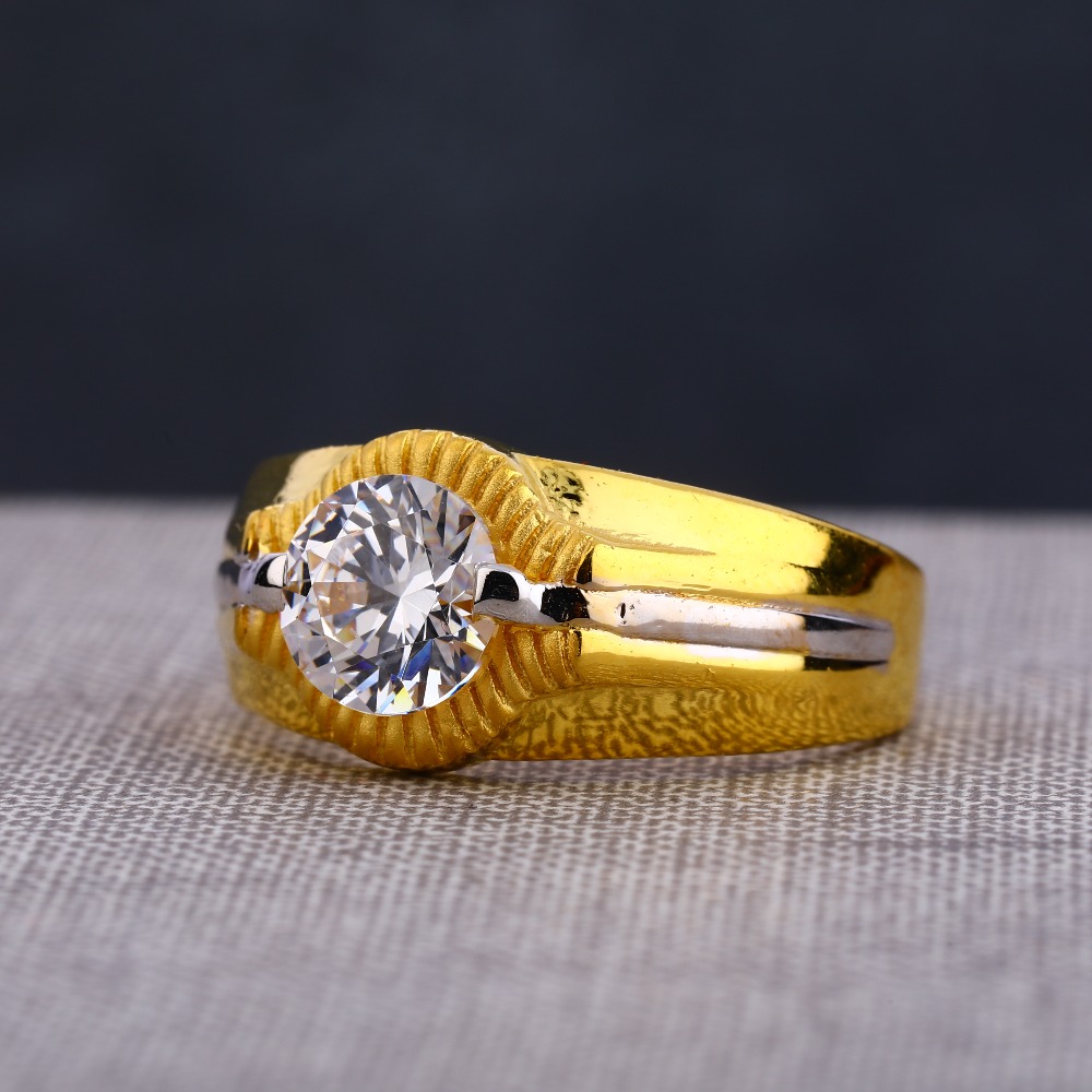916 Gold Gentlemen's Gorgeous  Hallmark  Single Stone Ring MSR103