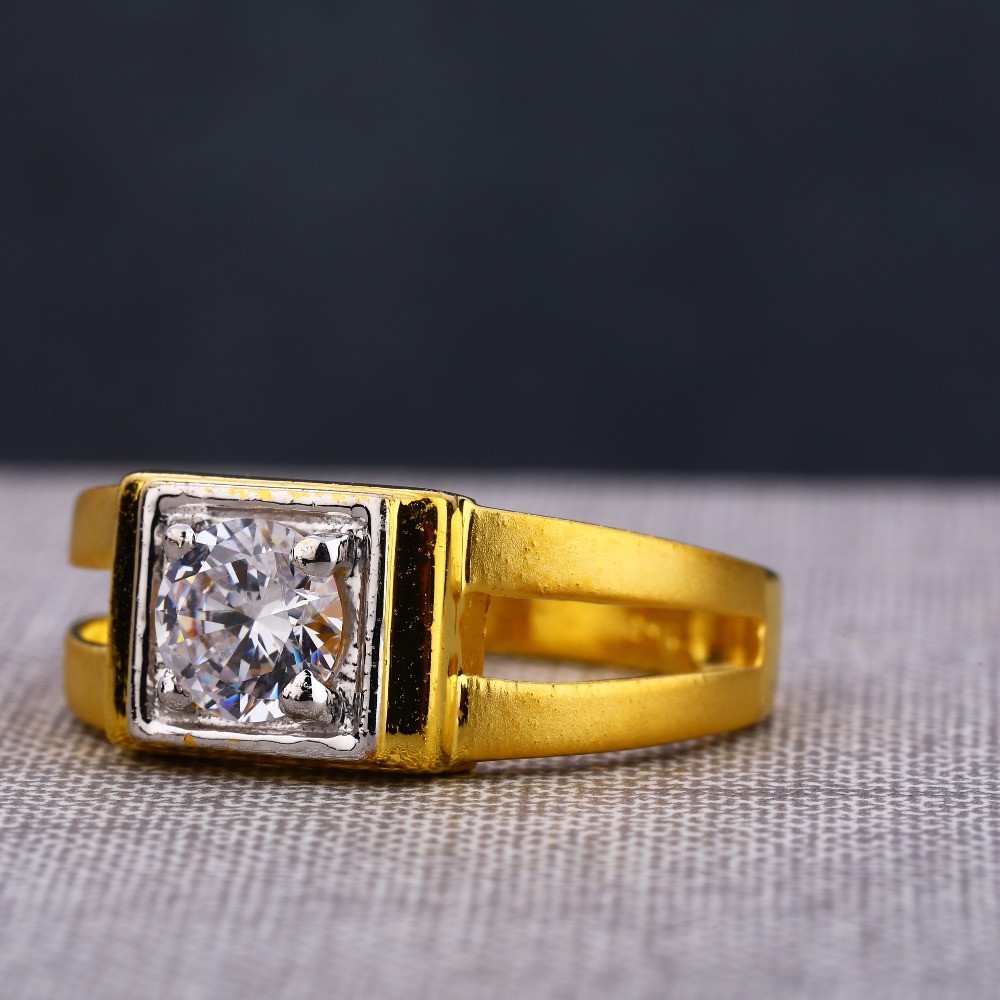 916 Gold Men's fancy Single Stone Ring MSR94