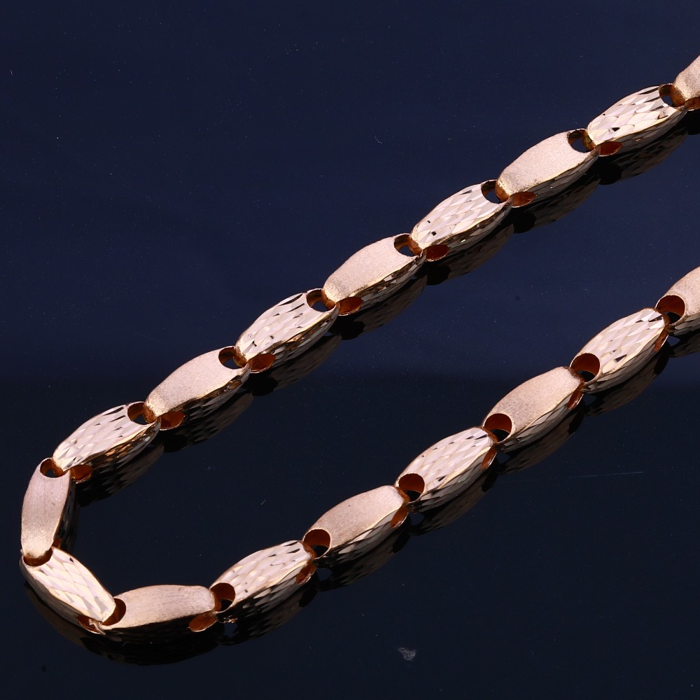 18CT Rose Gold Designer Men's Chain RMC43 - Image 2