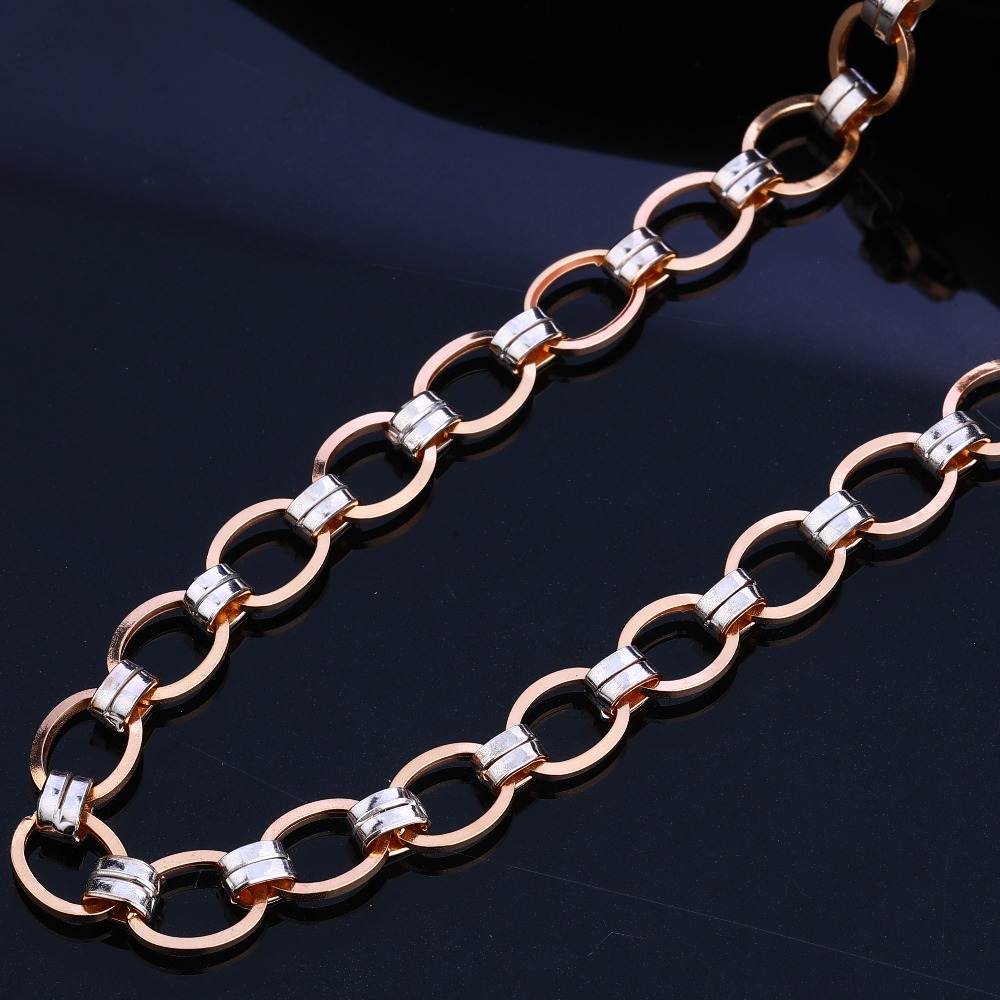18KT Rose Gold Fancy Men's Chain RMC69 - Image 2