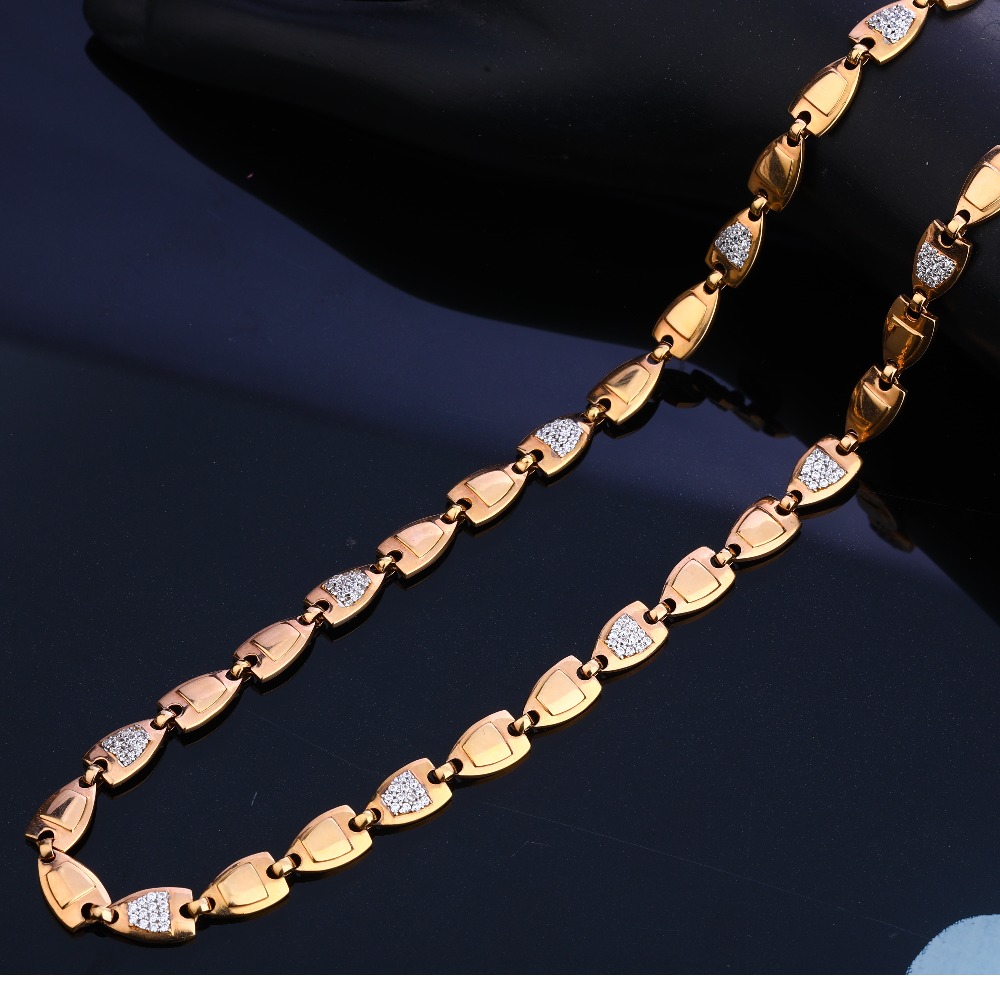 750 Rose Gold Designer Hallmark Gentlemen's Chain RMC58 - Image 2