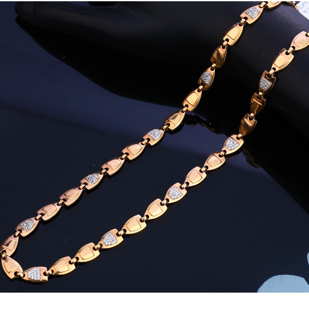 750 Rose Gold Designer Hallmark Gentlemen's Chain RMC58