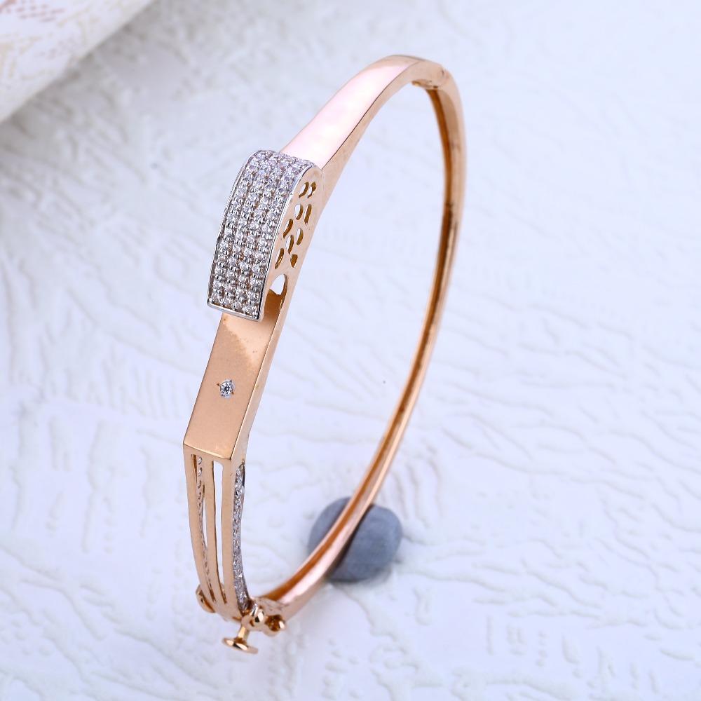 18KT Rose Gold  Delicate Hallmark Kada Bracelet RLKB190