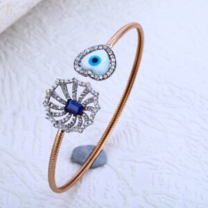 18KT Rose Gold  Fancy CZ Ladies Bracelet RLKB184
