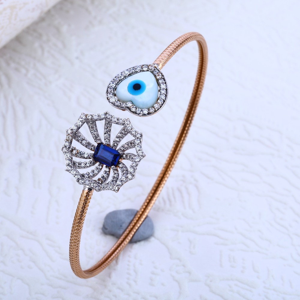18KT Rose Gold  Fancy CZ Ladies Bracelet RLKB184