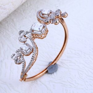 18KT Rose Gold  Delicate CZ Ladies Bracelet RLKB182