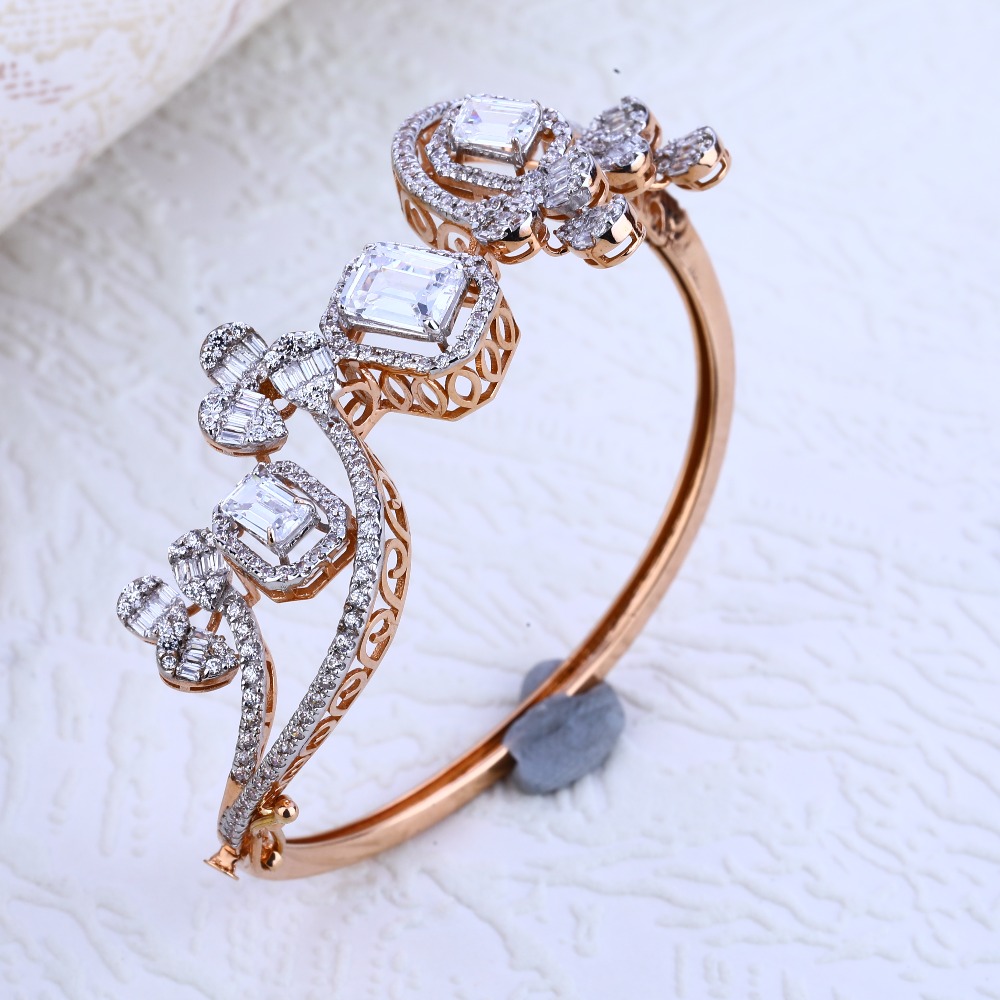18KT Rose Gold  Delicate CZ Ladies Bracelet RLKB182