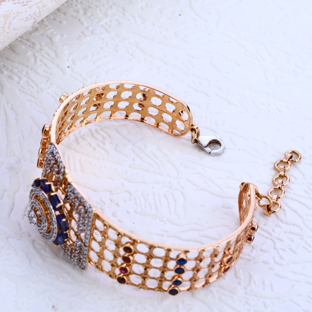 18KT Rose Gold CZ Ladies Bracelet RLKB179 - Image 2