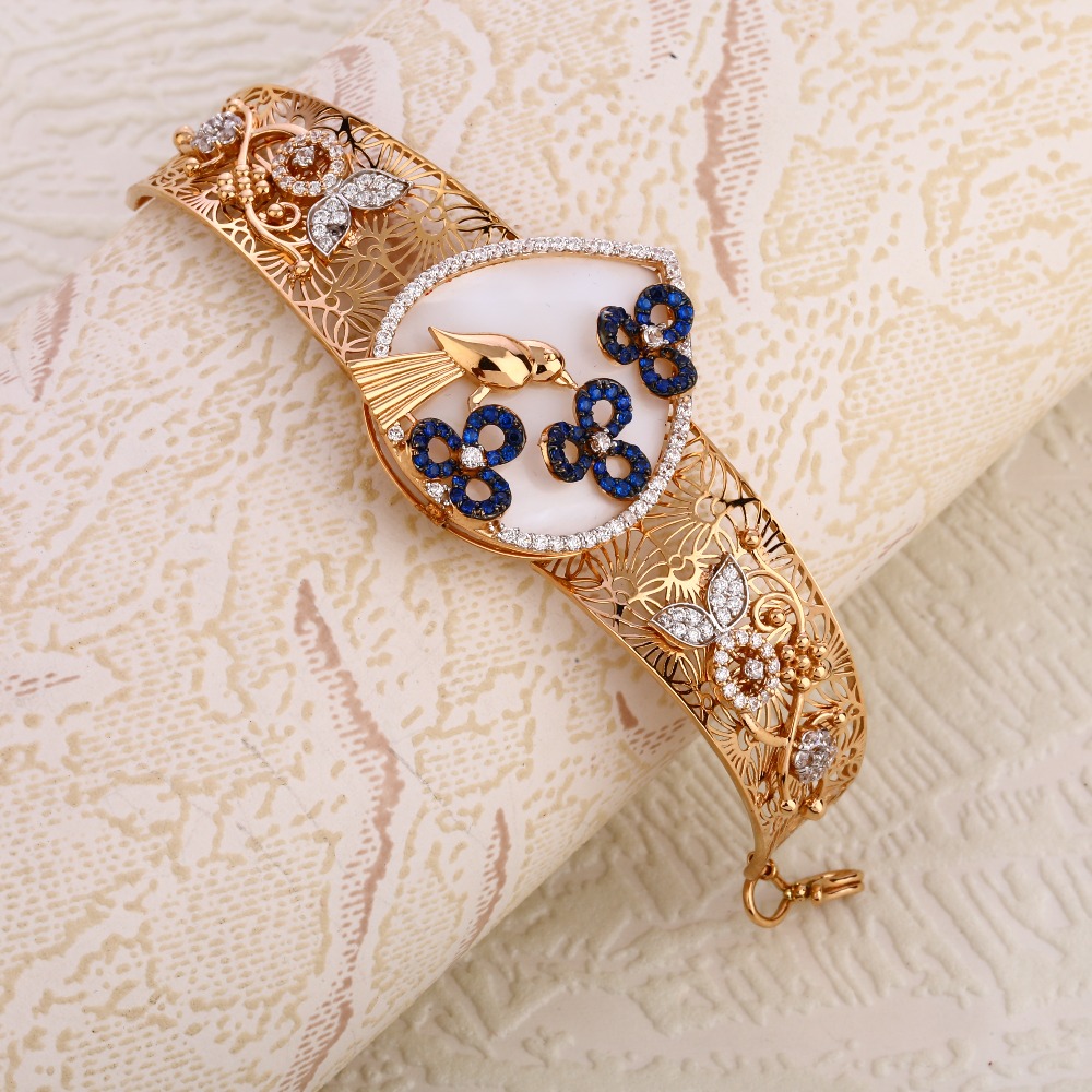 750 Rose Gold  Stylish CZ Bracelet RLKB170