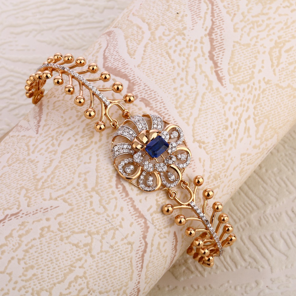 750 Rose Gold Delicate CZ Bracelet RLKB166