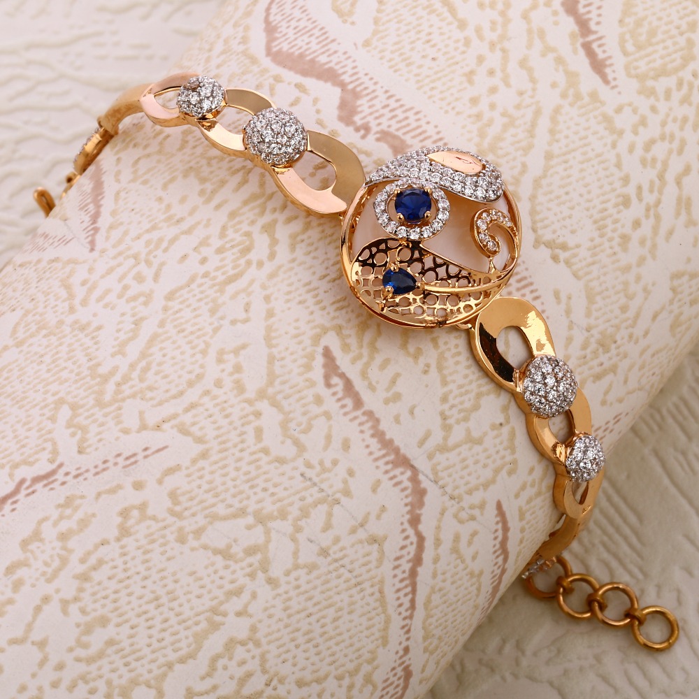 750 Rose Gold Designer CZ Bracelet RLKB165