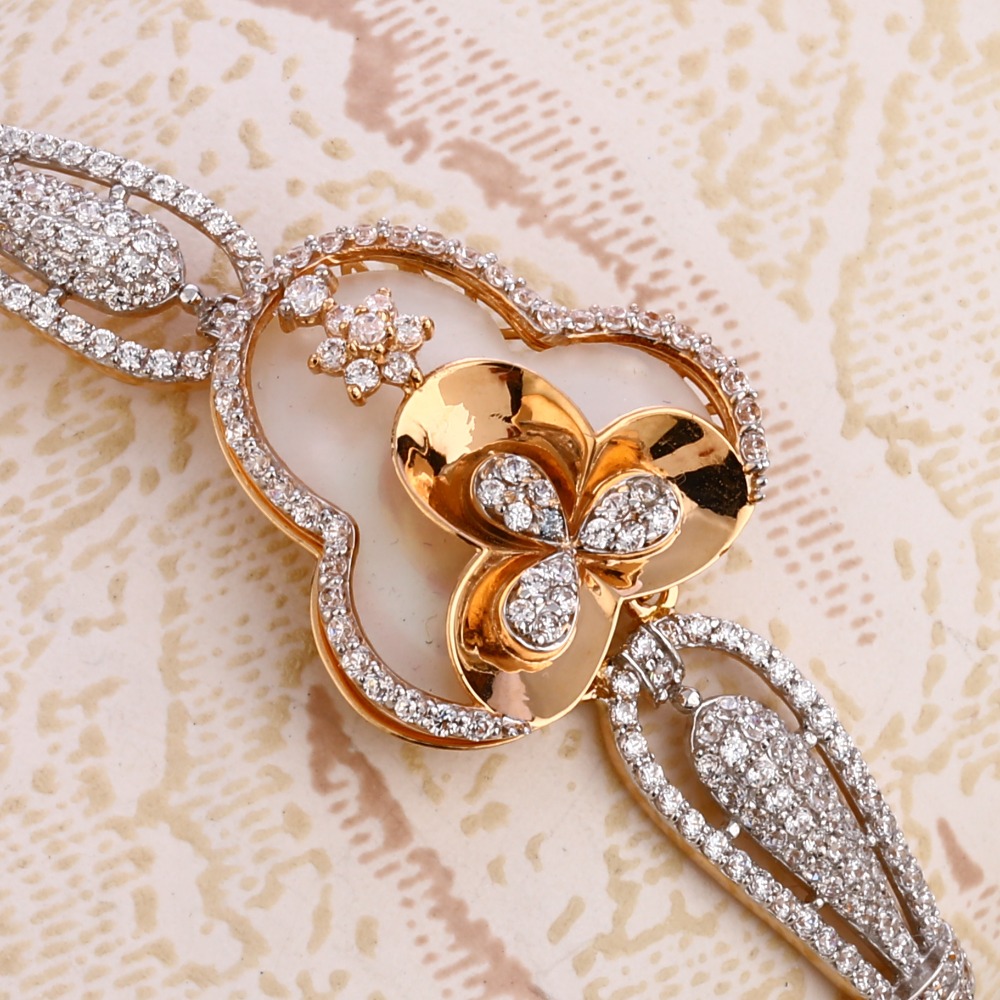 750 Rose Gold Classic CZ Bracelet RLKB164 - Image 2
