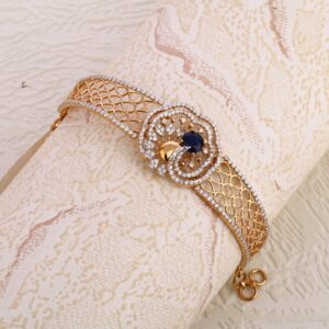 18ct Rose Gold CZ Gorgeous Ladies Kada Bracelet  RLKB161