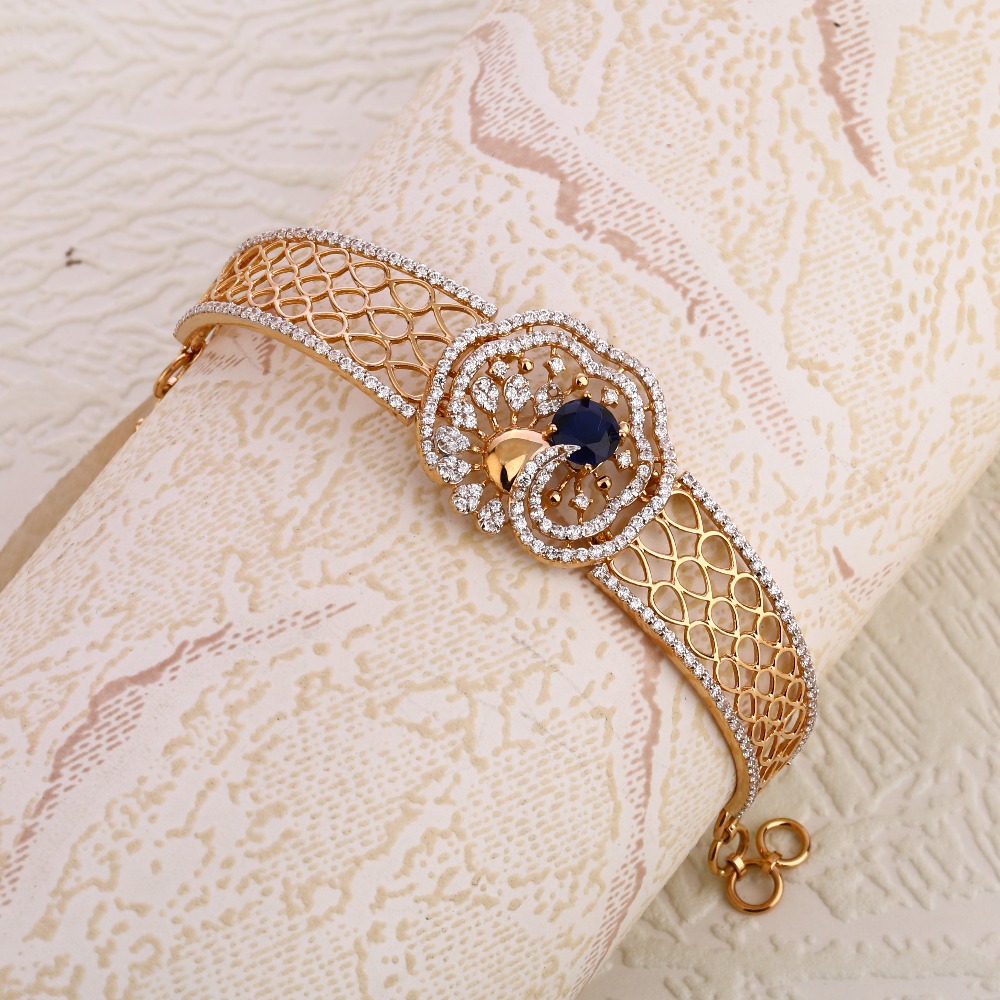 18ct Rose Gold CZ Gorgeous Ladies Kada Bracelet  RLKB161