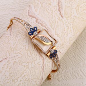 18ct Rose Gold CZ  Fancy Ladies Kada Bracelet  RLKB160