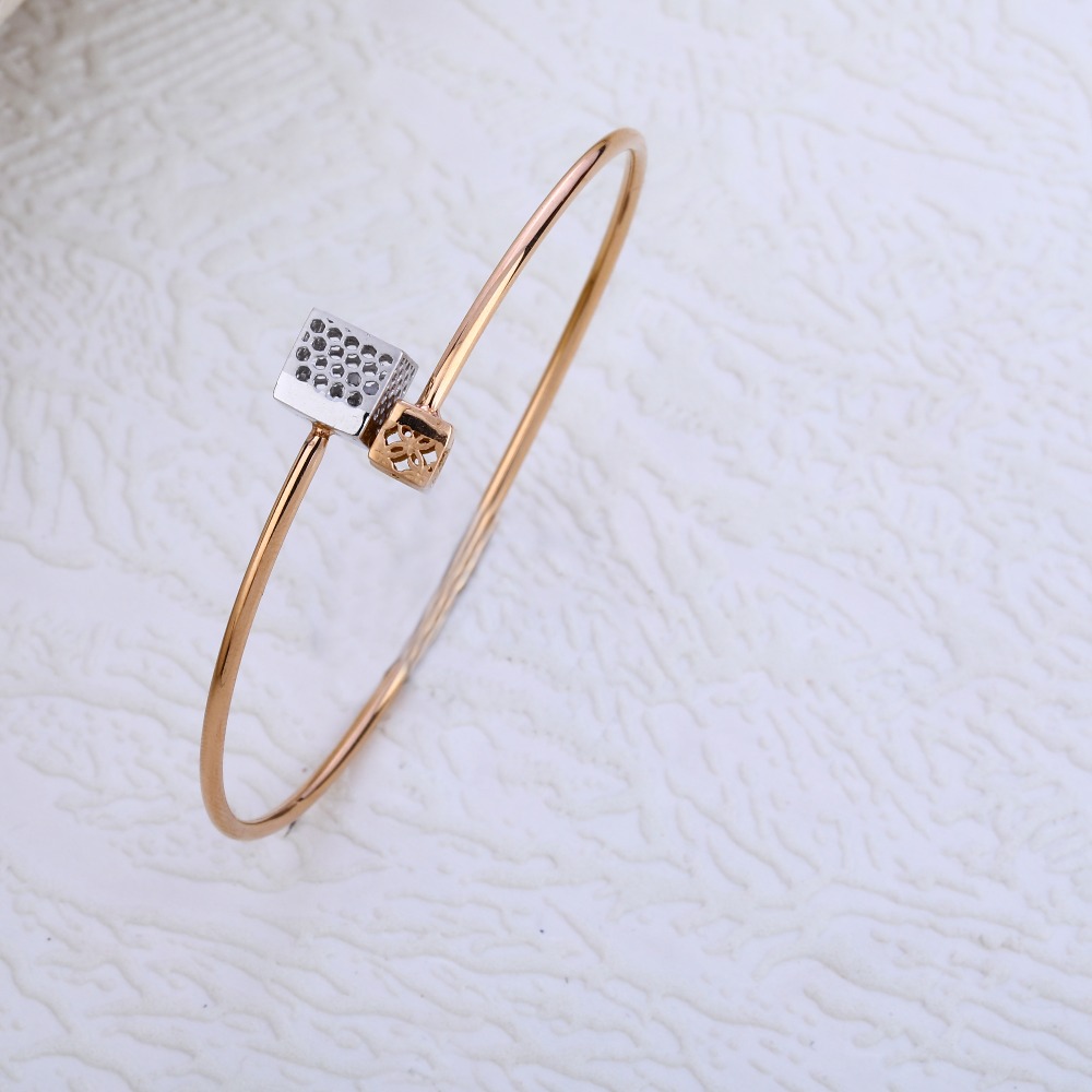 18ct Rose Gold CZ Designer Ladies Kada Bracelet  RLKB263