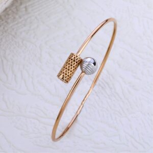 18ct Rose Gold CZ Classic Ladies Kada Bracelet  RLKB262