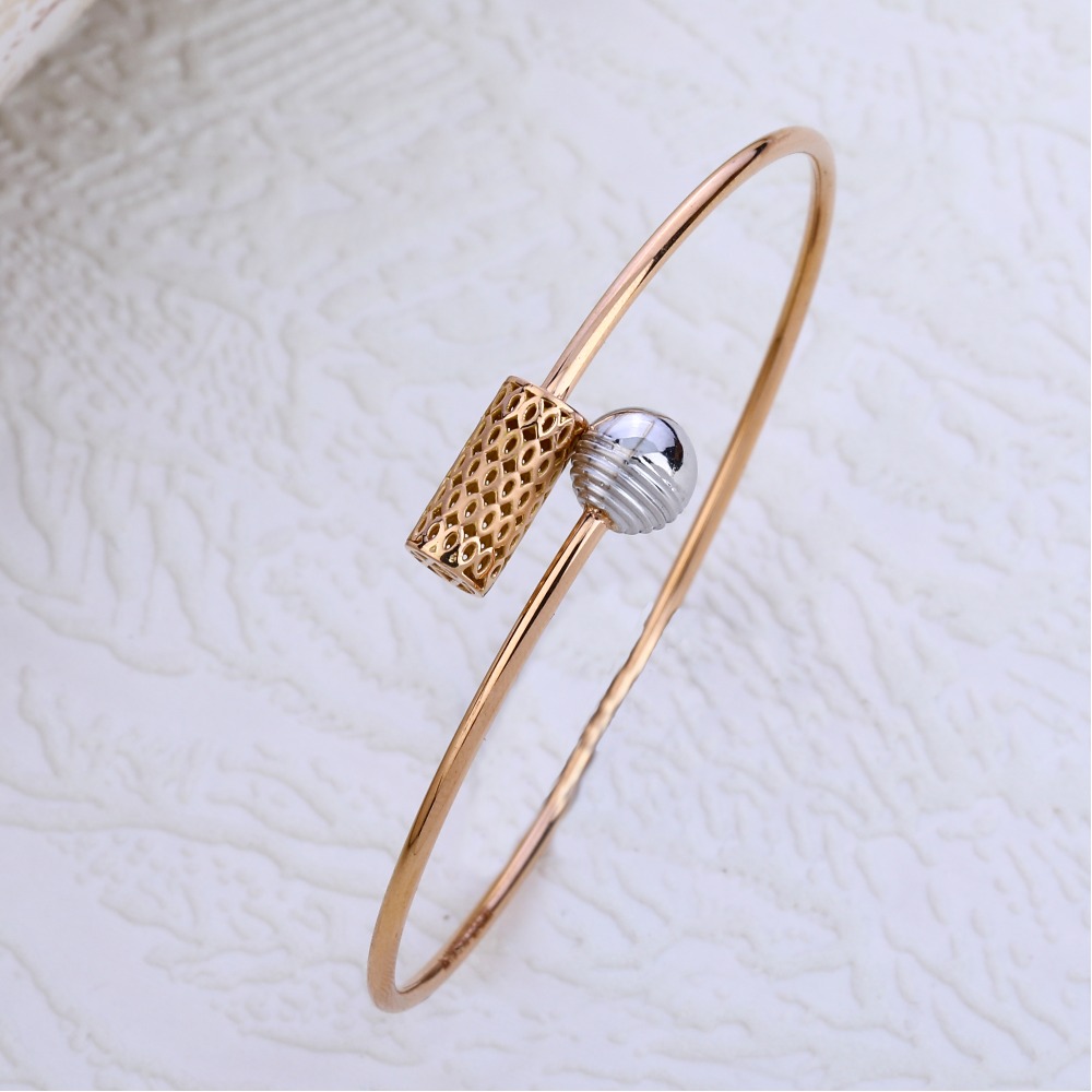 18ct Rose Gold CZ Classic Ladies Kada Bracelet  RLKB262