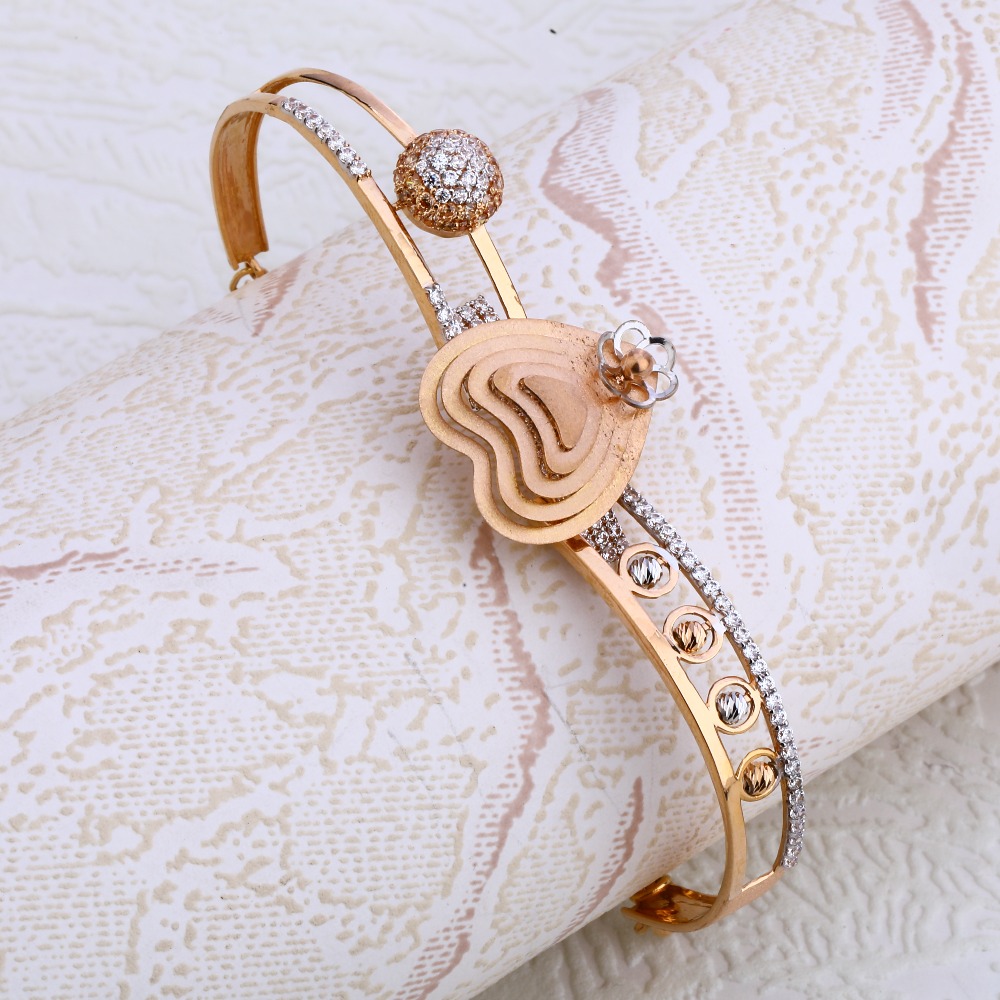 18ct rose gold Stylish ladies cz bracelet kada rLKB151