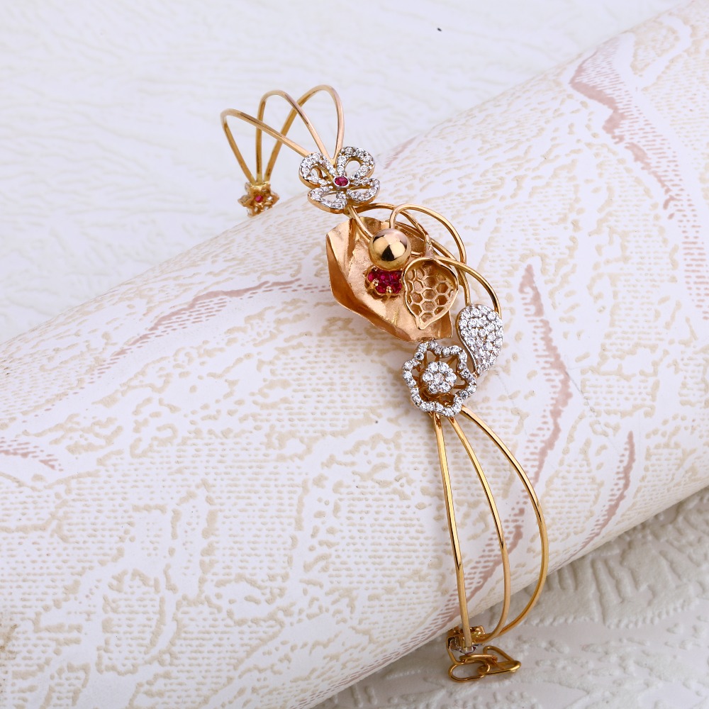 18CT Rose Gold exclusive Ladies CZ Bracelet  Kada RLKB147