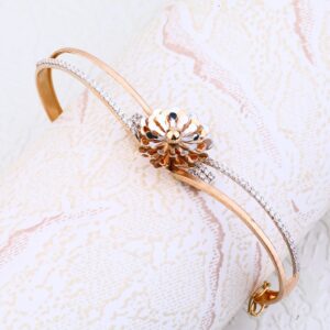 18KT Rose Gold Ladies Fancy Kada Bracelet RLKB81