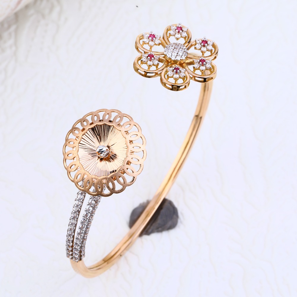 18KT Rose Gold Ladies Delicate Kada Bracelet RLKB79