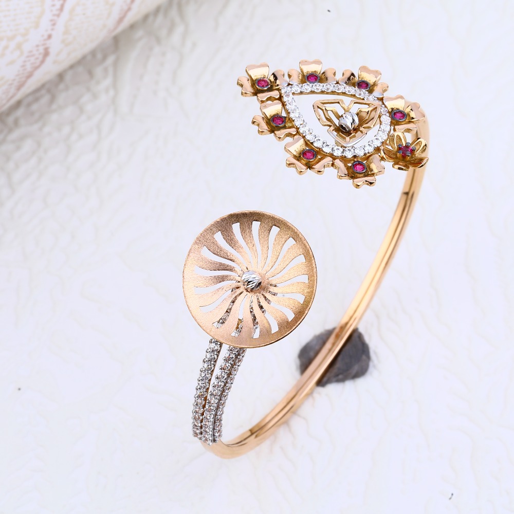 18KT Rose Gold Ladies Classic  Kada Bracelet RLKB77
