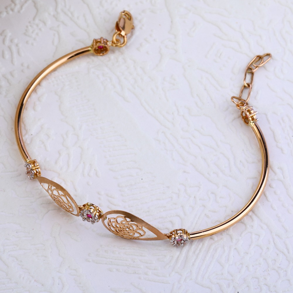 750 CZ Rose Gold stylish Women's Bracelet RLKB69 - Image 2