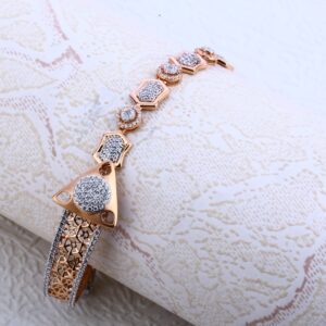 750 CZ Rose Gold Fancy Women's  Bracelet RLKB196