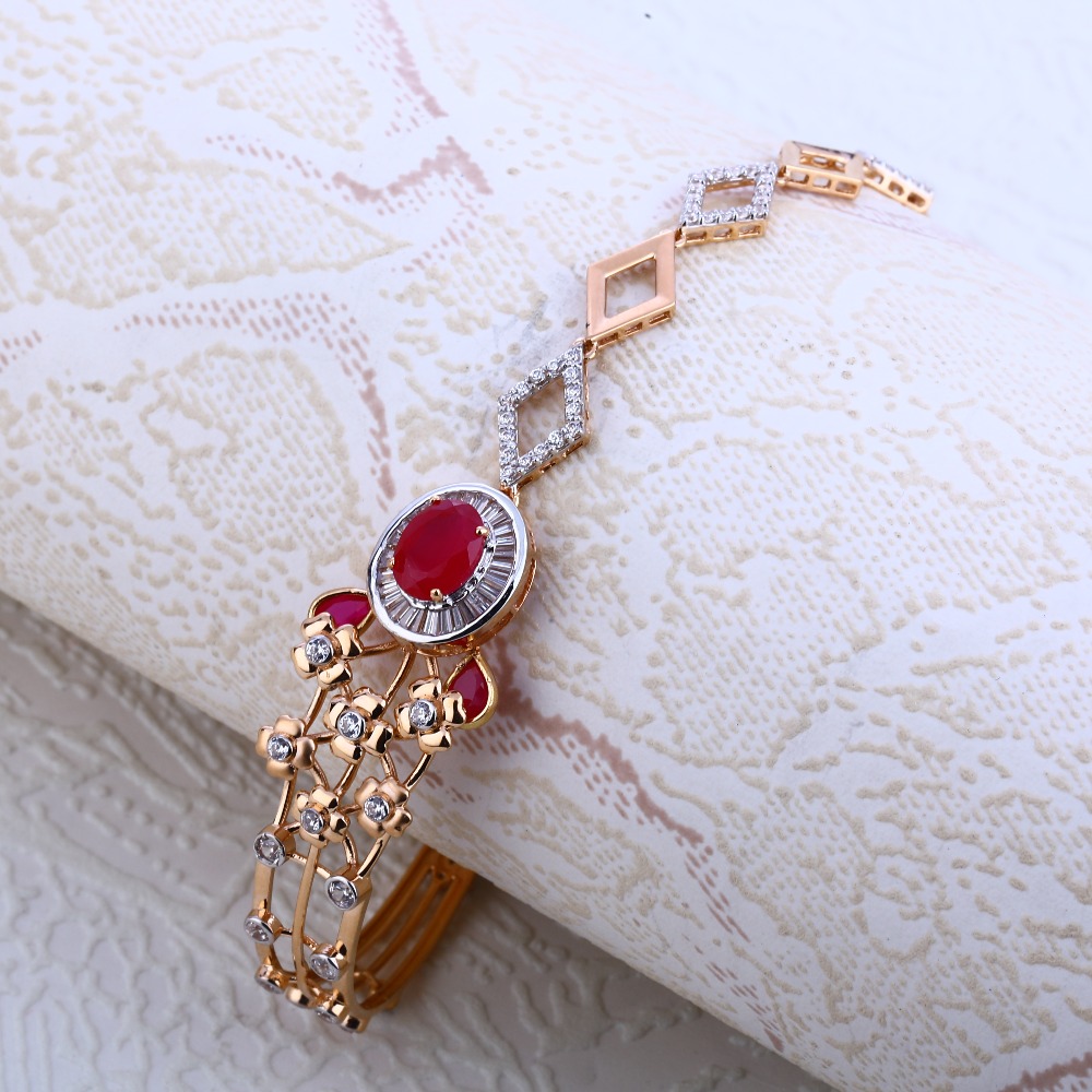 750 CZ Rose Gold Delicate Women's  Bracelet RLKB194