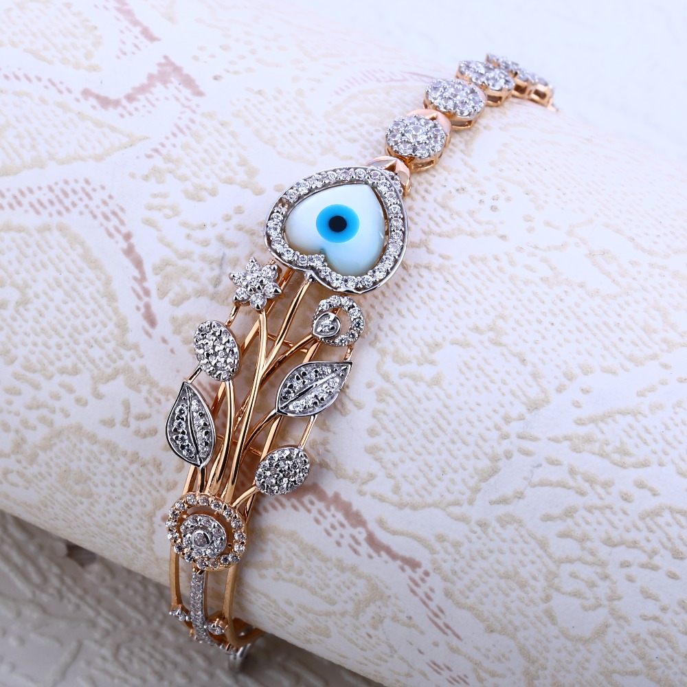 750 CZ Rose Gold Designer Women's  Bracelet RLKB193