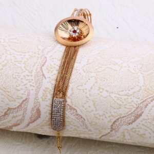 750 CZ Rose Gold stylish Women's Kada  Bracelet RLKB140