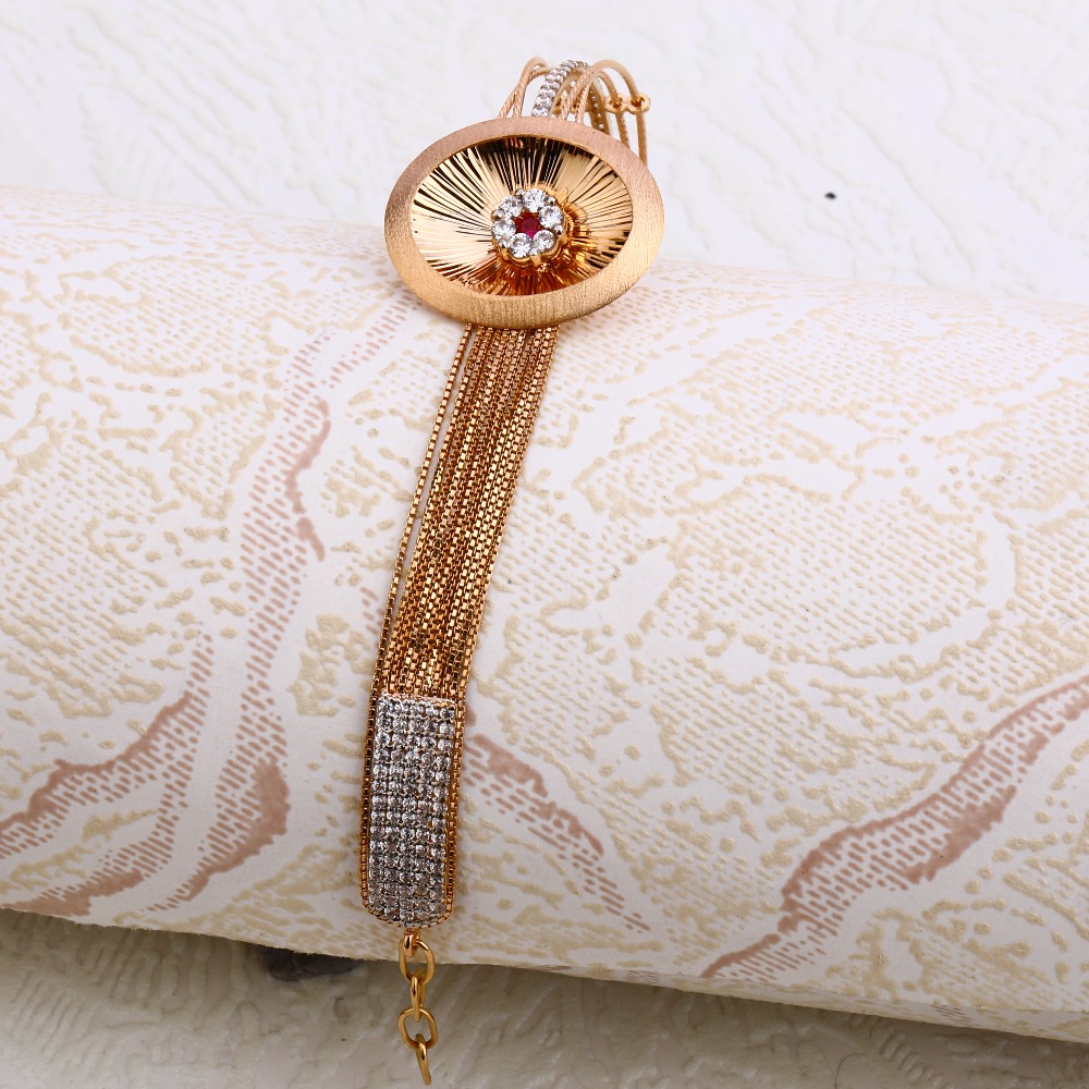 750 CZ Rose Gold stylish Women's Kada  Bracelet RLKB140