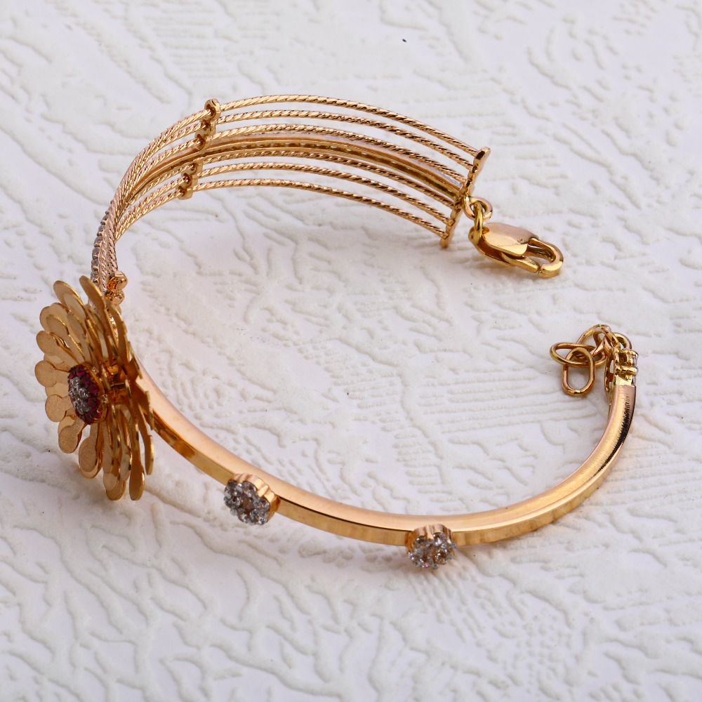 750 CZ Rose Gold Gorgeous Women's Kada Bracelet RLKB139 - Image 2