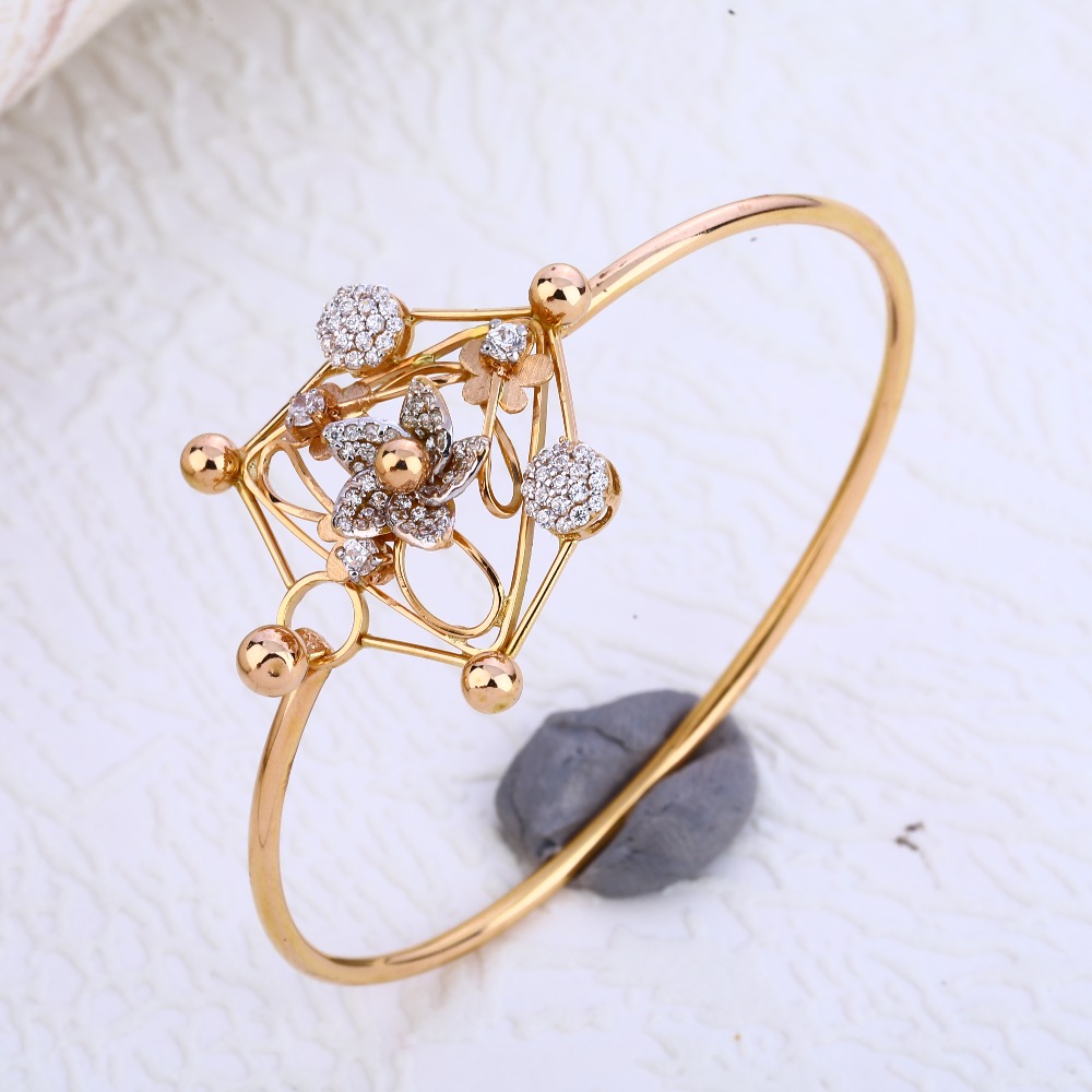 18CT Rose Gold Designer Kada Bracelet RLKB206