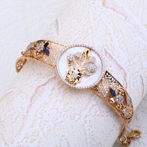 18CT Rose Gold Hallmark Fancy CZ Ladies Bracelet RLKB120