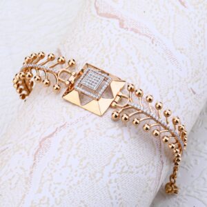 18CT Rose Gold Hallmark CZ Ladies Bracelet RLKB114