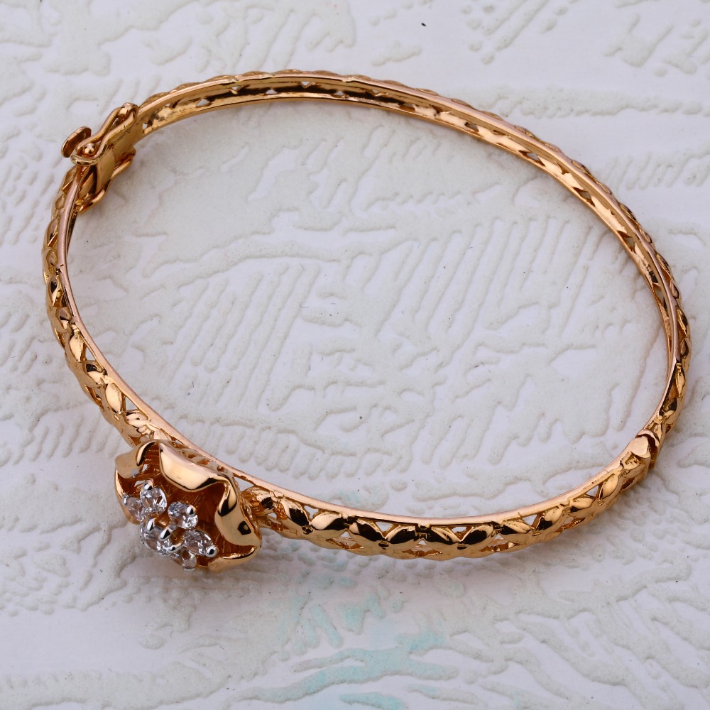 18CT Rose Gold Fancy CZ Women's Kada RLKB125 - Image 3