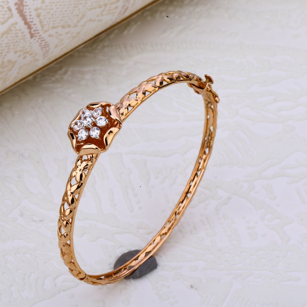18CT Rose Gold Fancy CZ Women's Kada RLKB125 - Image 2