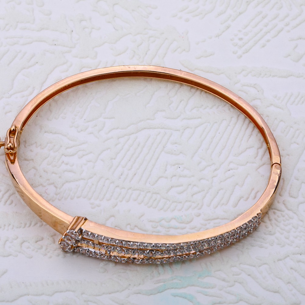 18CT Rose Gold exclusive CZ Women's Kada RLKB124 - Image 2